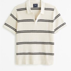 Abercrombie Men’s Open Stitch Johnny Collar Polo Sweater